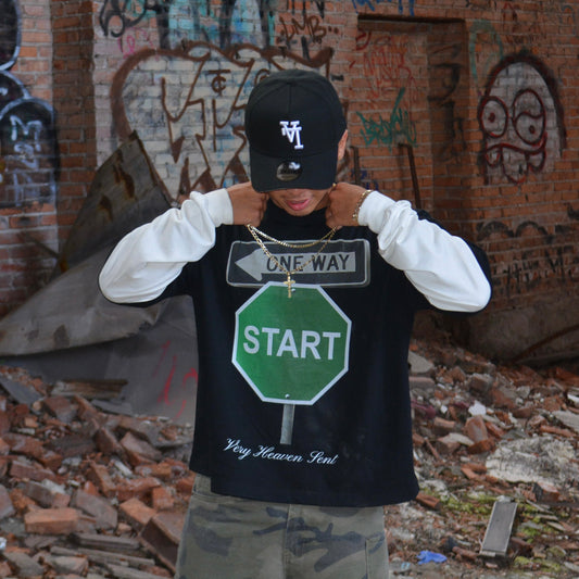 '1 WAY' - LONG SLEEVE [BLACK/WHITE]